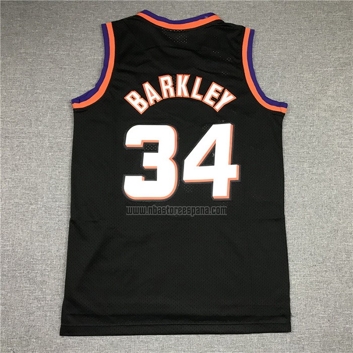 Camiseta Phoenix Suns Charles Barkley NO 34 Mitchell & Ness 1992-93 Negro